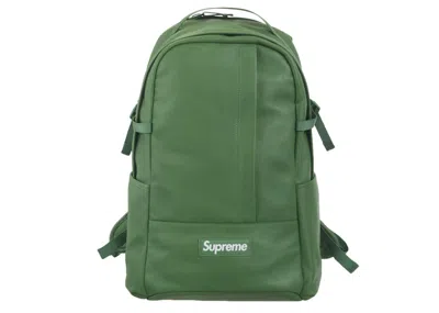 Pre-owned Supreme Leather Backpack In Green
