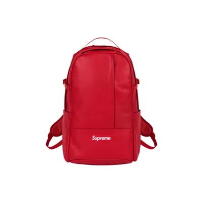 Pre-owned Supreme Leather Backpack 'red'