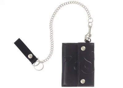 Pre-owned Supreme Leather Chain Wallet (fw25) In Black