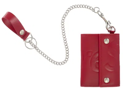 Pre-owned Supreme Leather Chain Wallet In Red