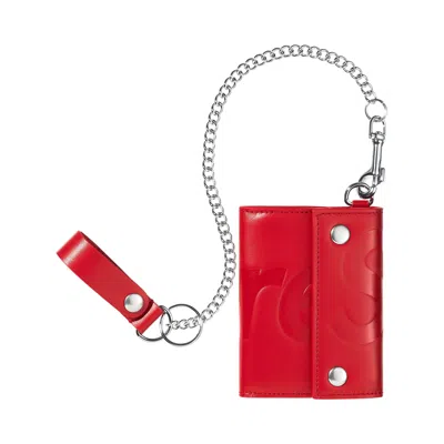 Pre-owned Supreme Leather Chain Wallet 'red' | Men's Size Onesize