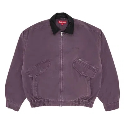 Pre-owned Supreme Leather Collar Utility Jacket 'dusty Purple'