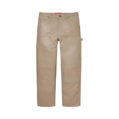 Pre-owned Supreme Leather Double Knee Painter Pant 'tan'