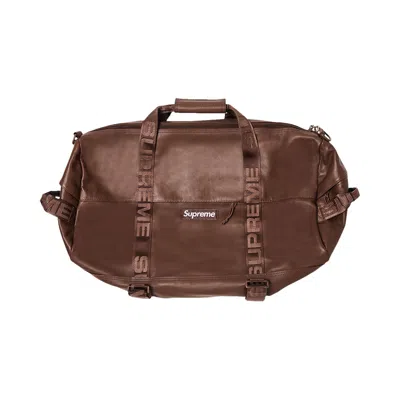 Pre-owned Supreme Leather Duffle Bag 'brown' | Men's Size Onesize