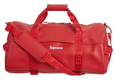 Pre-owned Supreme Leather Duffle Bag In Red