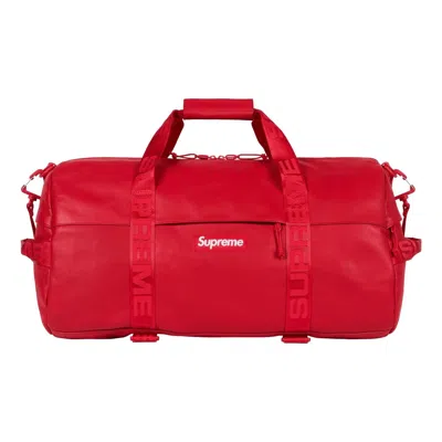 Supreme Leather Duffle Bag 'red'