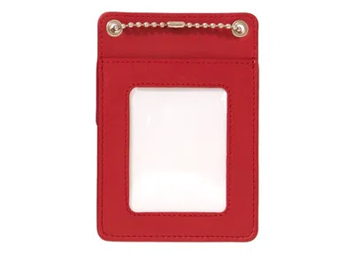 Pre-owned Supreme Leather Id Holder + Wallet In Red