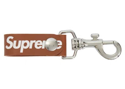 Pre-owned Supreme Leather Key Loop In Brown