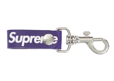 Pre-owned Supreme Leather Key Loop In Purple