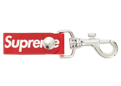 Pre-owned Supreme Leather Key Loop In Red