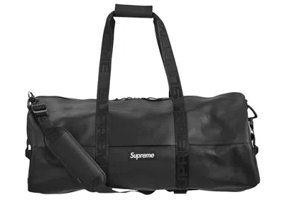 Pre-owned Supreme Leather Large Duffle Bag In Black