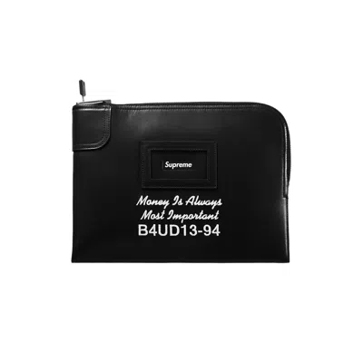 Pre-owned Supreme Leather Money Bag 'black' | Men's Size Onesize
