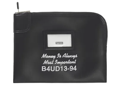 Pre-owned Supreme Leather Money Bag In Black