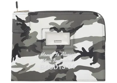 Pre-owned Supreme Leather Money Bag In Snow Camo In Multi