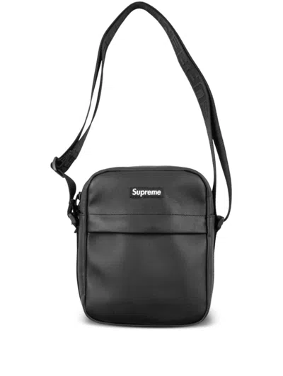 Supreme Leather Shoulder Bag In Black