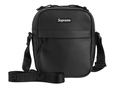 Pre-owned Supreme Leather Shoulder Bag In Black