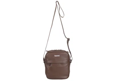Pre-owned Supreme Leather Shoulder Bag In Brown