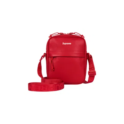Pre-owned Supreme Leather Shoulder Bag 'red'