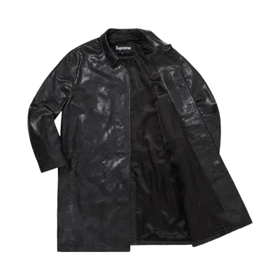 Pre-owned Supreme Leather Snake Trench Coat 'black' | Men's Size M