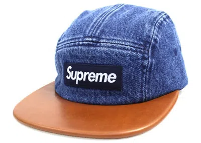 Pre-owned Supreme Leather Visor In Denim