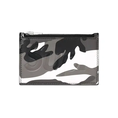 Pre-owned Supreme Leather Zip Card Holder 'snow Camo' | Multi-color | Men's Size Onesize