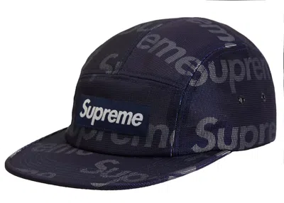 Pre-owned Supreme Lenticular Logo Camp Cap In Navy Blue
