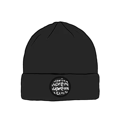 Pre-owned Supreme Lenticular Patch Beanie In Black