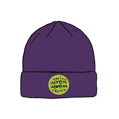 Pre-owned Supreme Lenticular Patch Beanie In Purple