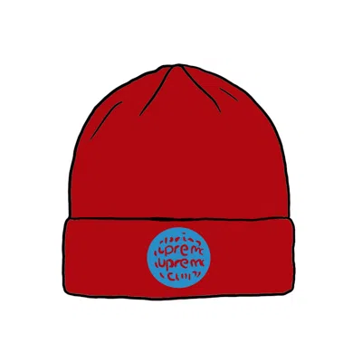 Pre-owned Supreme Lenticular Patch Beanie In Red