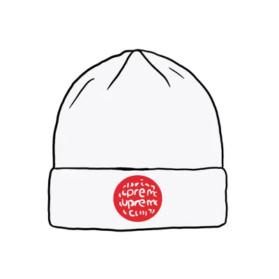 Pre-owned Supreme Lenticular Patch Beanie In White