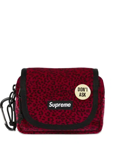 Supreme Leopard Belt Bag In Red