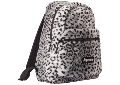 Pre-owned Supreme Leopard Fleece Backpack In White