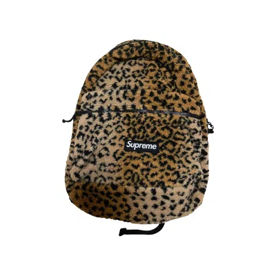 Pre-owned Supreme Leopard Fleece Backpack 'yellow' In Multi-color