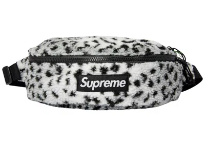 Pre-owned Supreme Leopard Fleece Waist Bag In White