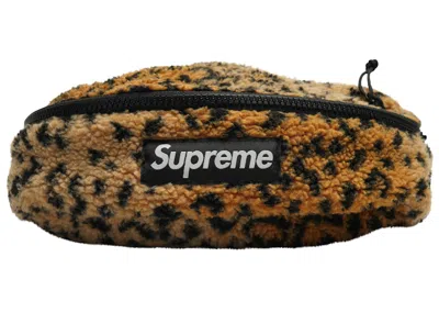 Pre-owned Supreme Leopard Fleece Waist Bag In Yellow