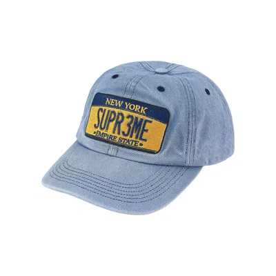 Pre-owned Supreme License Plate 6-panel 'denim' | Blue | Men's Size Onesize