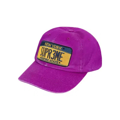 Pre-owned Supreme License Plate 6-panel 'purple' | Men's Size Onesize