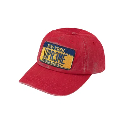 Pre-owned Supreme License Plate 6-panel 'red' | Men's Size Onesize