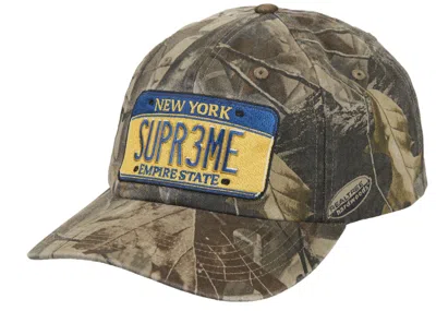 Pre-owned Supreme License Plate 6panel (fw25) In Camo In Multi