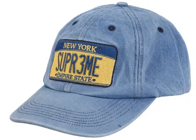 Pre-owned Supreme License Plate 6panel (fw25) In Denim