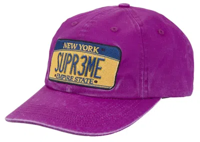 Pre-owned Supreme License Plate 6panel (fw25) In Purple