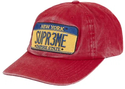Pre-owned Supreme License Plate 6panel (fw25) In Red