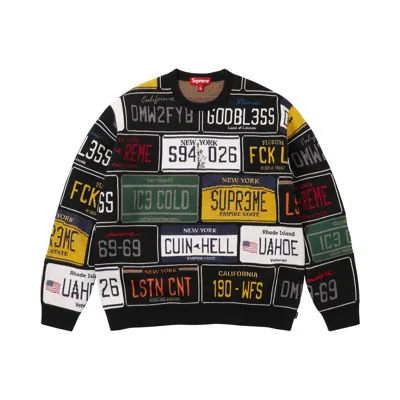 Pre-owned Supreme License Plate Sweater 'black' | Men's Size Xl