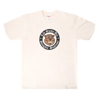 Pre-owned Supreme Life Sucks Die Tee 'natural' | Cream | Men's Size M In White