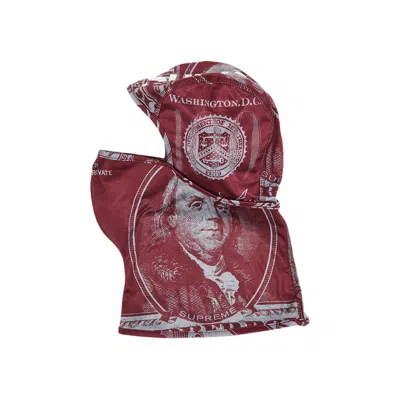 Pre-owned Supreme Lightweight Balaclava 'burgundy Money' | Red | Men's Size Onesize