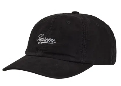 Pre-owned Supreme Lightweight Moleskin 6 Panel In Black