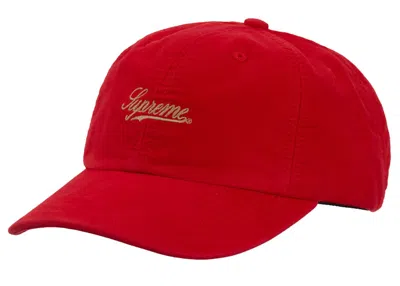 Pre-owned Supreme Lightweight Moleskin 6 Panel In Red