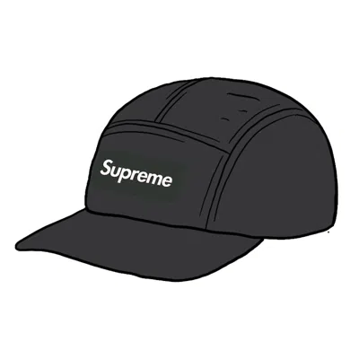Pre-owned Supreme Linen Camp Cap In Black