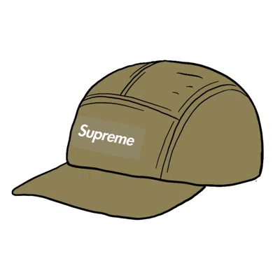 Pre-owned Supreme Linen Camp Cap In Olive