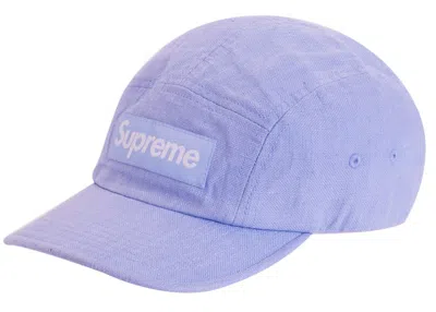 Pre-owned Supreme Linen Fitted Camp Cap In Light Blue